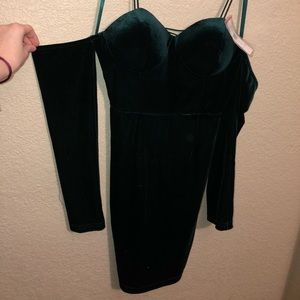Green velvet dress